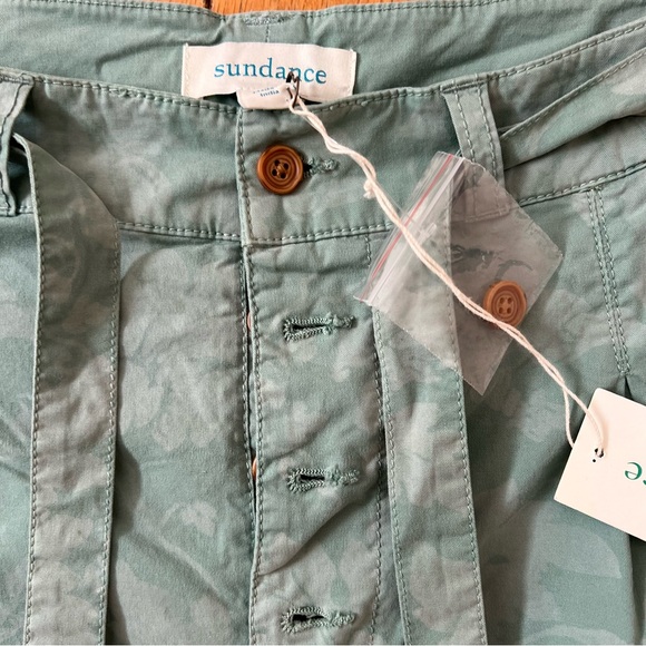 Sundance Bastille Easy Pants Button Up Floral Green - Picture 6 of 7